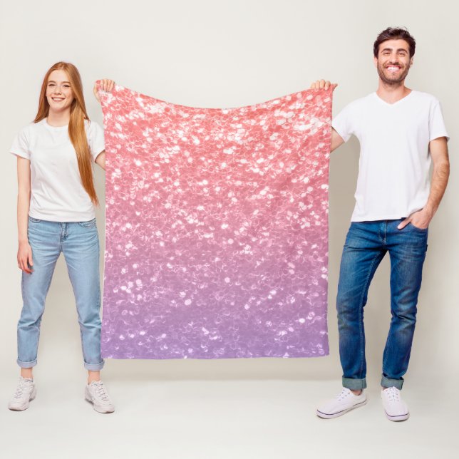 Couverture Polaire Rose rose violet lavande faux pétille parties scin (En situation)
