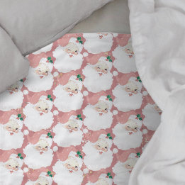 Couverture Polaire rose vif vintage santa claus winking noël