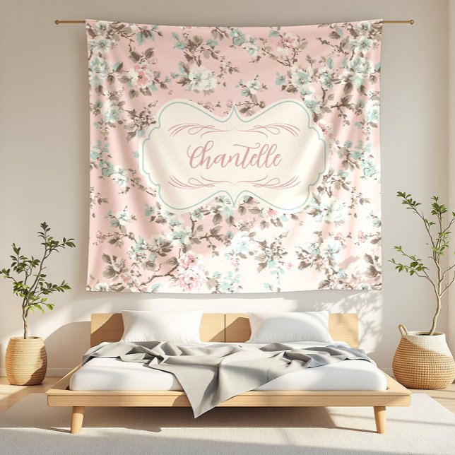 Couverture Polaire Rose Vintage Chantelle Pink (detail)
