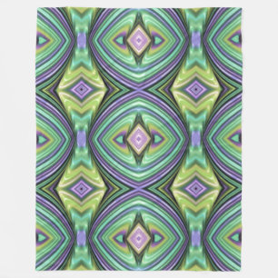 Couverture Polaire Rose, violet et diamants verts Moderne Motif rétro