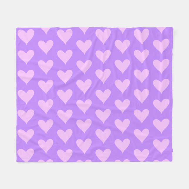Couverture Polaire Rose - Violet Saint-Valentin (Devant (Horizontal))