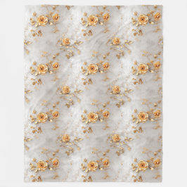 Couverture Polaire Roses jaunes romantiques