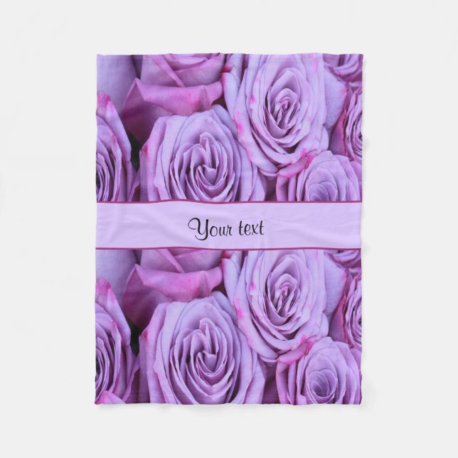 Couverture Polaire Roses lilas (Devant)
