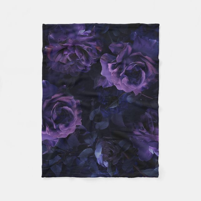 Couverture Polaire Roses mauve (Devant)