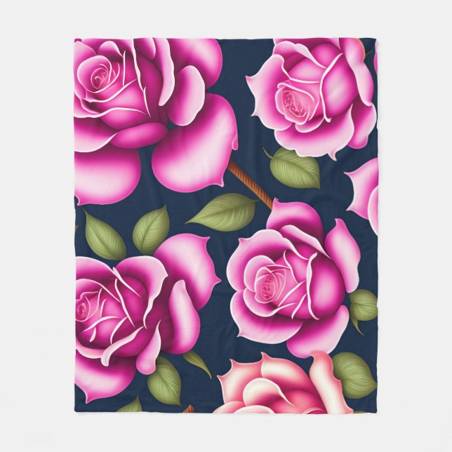Couverture Polaire Roses Motif sans couture Valentines Jour Fleece Bl (Devant)