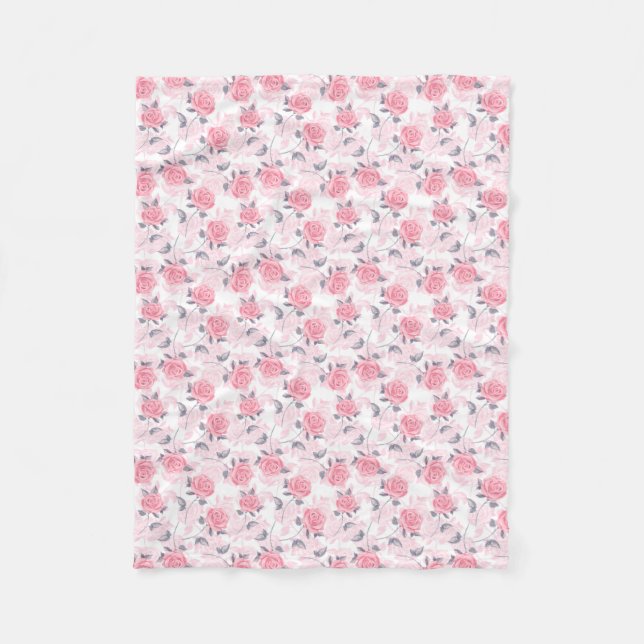 Couverture Polaire Roses roses (Devant)