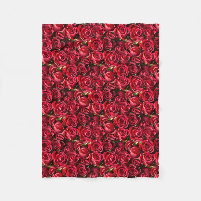 Couverture Polaire Roses rouges de Saint-Valentin (Devant)