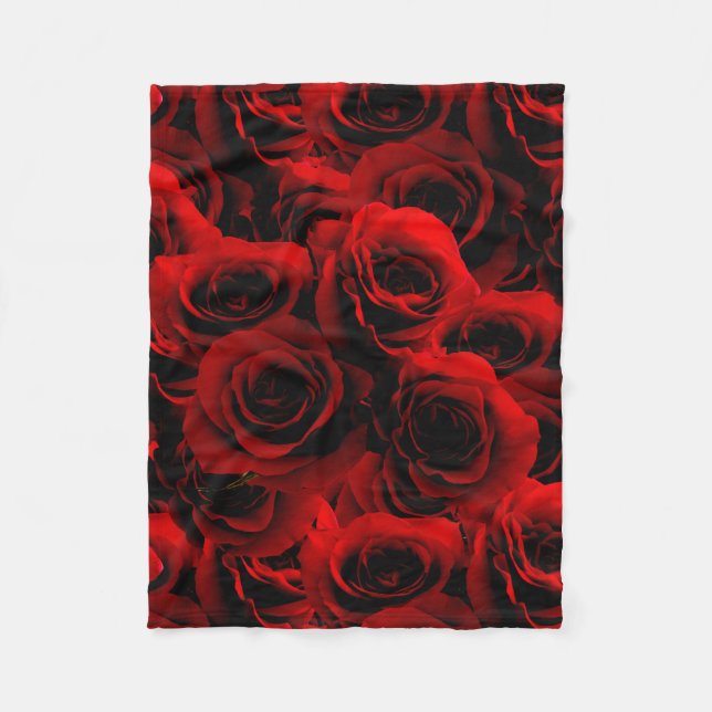 Couverture Polaire Roses rouges foncées Pour vous (Devant)