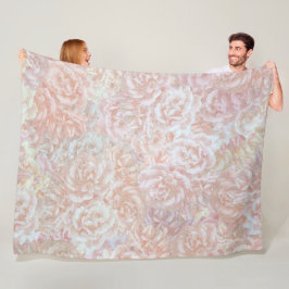 Couverture Polaire roses vintages en crème - motif floral