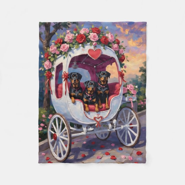 Couverture Polaire Rottweiler Dog Valentine's Day (Devant)