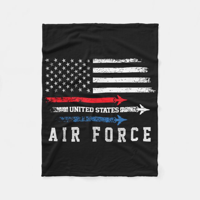 Couverture Polaire Rouge Blanc Bleu Air Force Vol Fier Américain Dans (Devant)