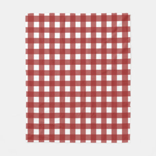 Couverture Polaire Rouge blanc En vichy chèque effectué