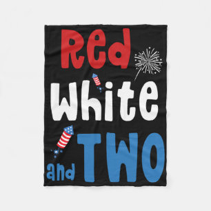Couverture Polaire Rouge Blanc Et Deux Anniversaire 4 Juillet América