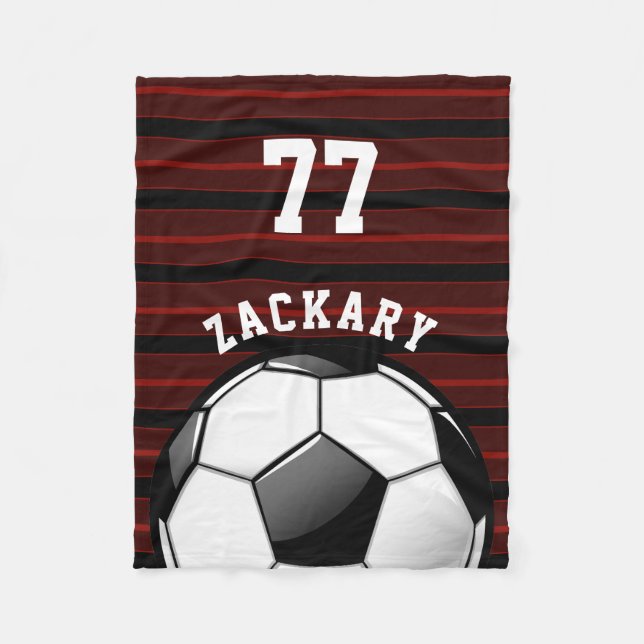 Couverture Polaire Rouge brillant de ballon de football (Devant)