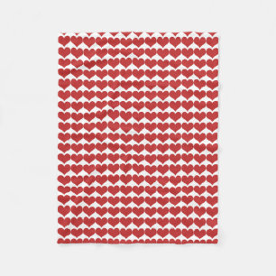 Couverture Polaire Rouge Cute Coeurs Motif Blanche polaire