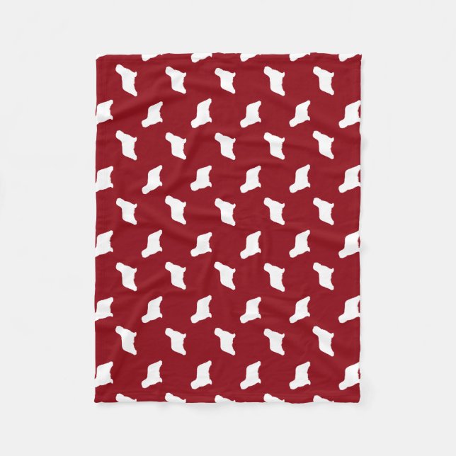 Couverture Polaire Rouge de motif de silhouettes de Komondor (Devant)