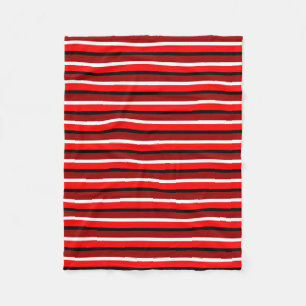 Couverture Polaire Rouge Et Maroon Rouge Stripes Motif Design