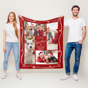 Couverture Polaire Rouge Noël 4 Photo On aime grand-mère Doodles
