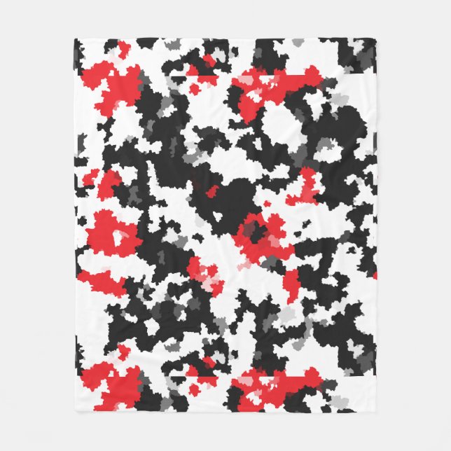 Couverture Polaire Rouge noir blanc irrégulier Design abstrait (Devant)