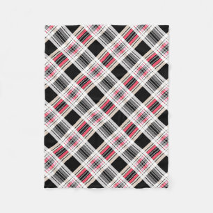 Couverture Polaire Rouge noir blanc plaid