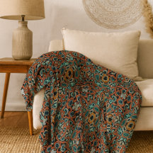 Rouge Orange Blue Aqua Turquoise Hip Bohemian Art