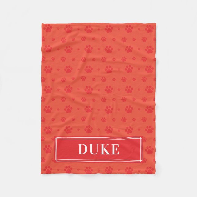 Couverture Polaire Rouge Paks Monogram Pet Fleece Blanche (Devant)
