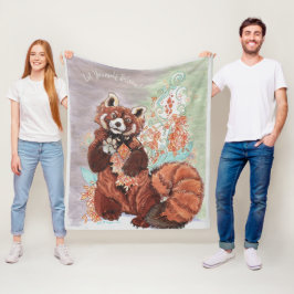 Couverture Polaire Rouge Panada Crystaline Vibes Art