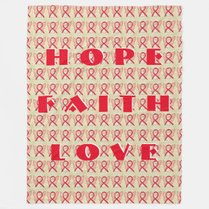 Couverture Polaire Rouge Sensibilisation Ruban Angel personnalisé Bla