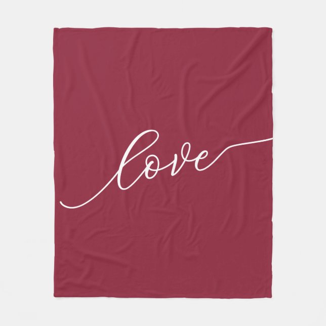 Couverture Polaire Rouge Simple Script Amour (Devant)
