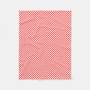Couverture Polaire Rouge sur blanc Pois de petite taille
