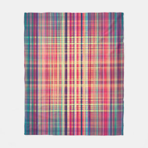 Couverture Polaire Rouge vintage rayures rugueuses motif