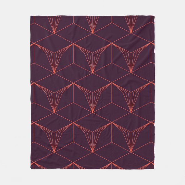 Couverture Polaire Rouge-violet, simple, élégant, graphique luxueux (Devant)
