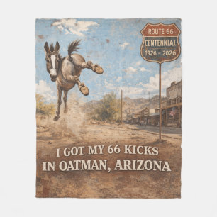 Couverture Polaire Route 66 Centenaire Âne Oatman Art de Voyage