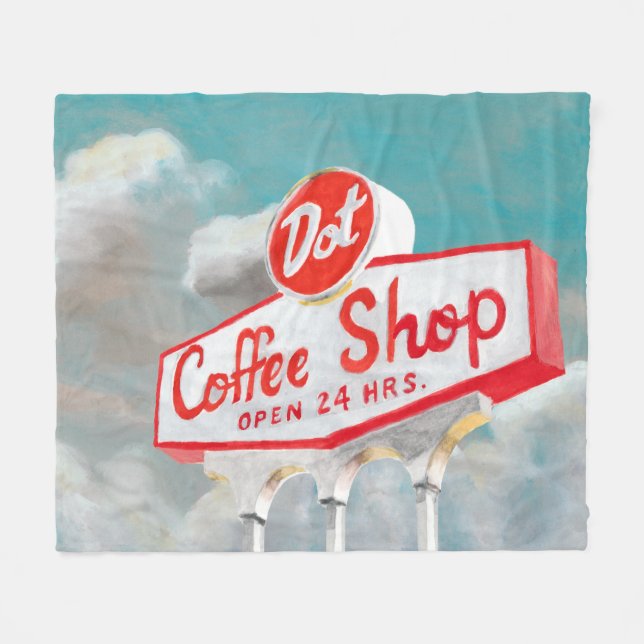 Couverture Polaire Route américaine | Coffee Shop Sign (Devant (Horizontal))