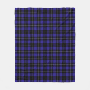 Couverture Polaire Royal Blue Black Plaid