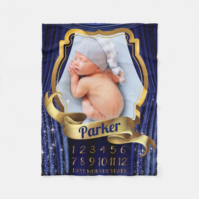 Couverture Polaire Royal Prince Baby Milestone Photo (Devant)