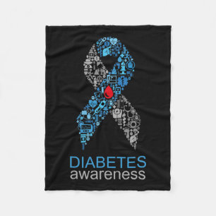 Couverture Polaire Ruban de sensibilisation au diabète Journée mondia