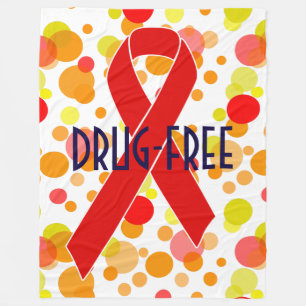 Couverture Polaire Ruban de sensibilisation rouge + votre message