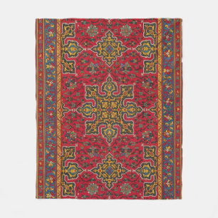 Couverture Polaire Ruban perse rouge et or