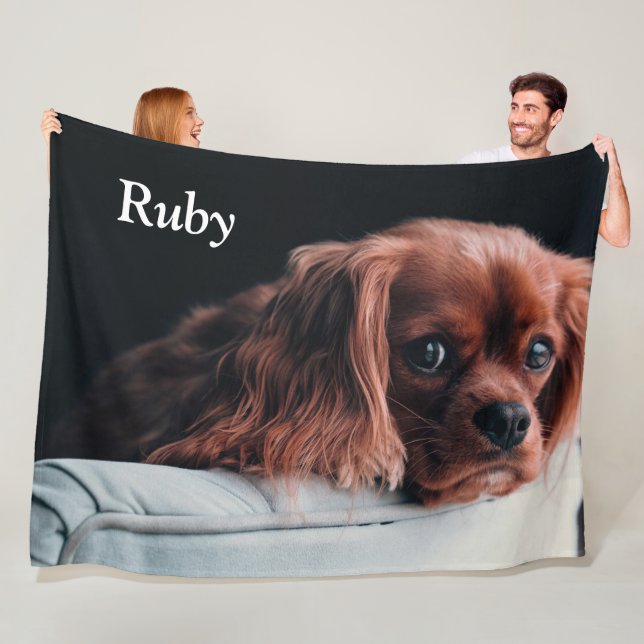 Couverture Polaire Ruby Cavalier King Charles Spaniel Chien Chien Chi (En situation)
