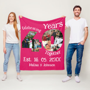 Couverture Polaire Ruby Red 40th Mariage Anniversary 11 Photo Collage