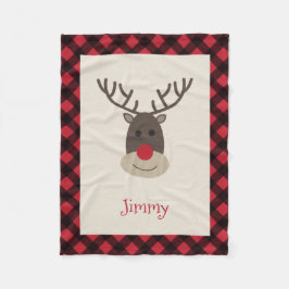 Couverture Polaire Rudolph Reindeer Blanche polaire personnalisée