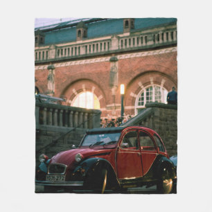 Couverture Polaire Rue de voiture vieille route de style vintage