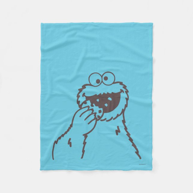 Couverture Polaire Rue Sésame | Cookie Monster (Devant)