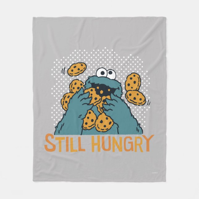 Couverture Polaire Rue Sésame | Cookie Monster - Toujours affamé (Devant)