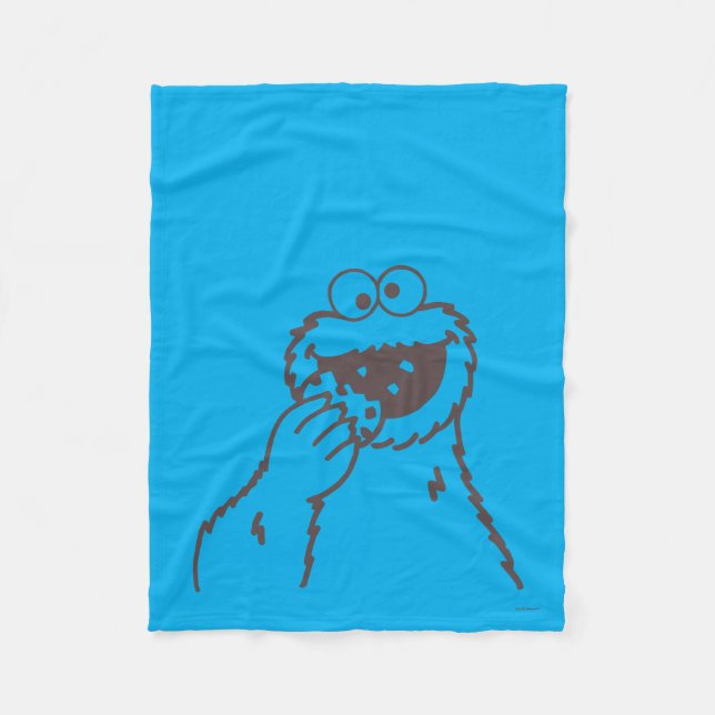 Couverture Polaire Rue Sésame | Cookies Monster Bright (Devant)