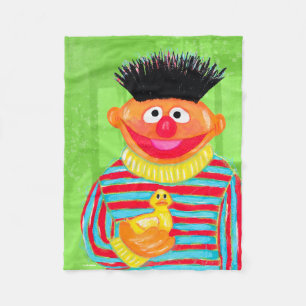Couverture Polaire Rue Sésame   Ernie avec Duckie en caoutchouc