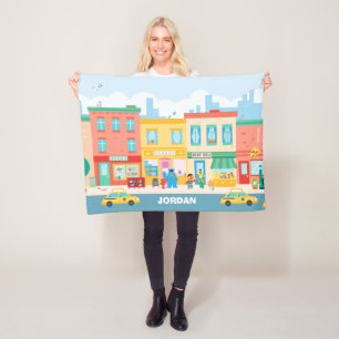 Couverture Polaire Rue Sésame   Scène de rue Sésame