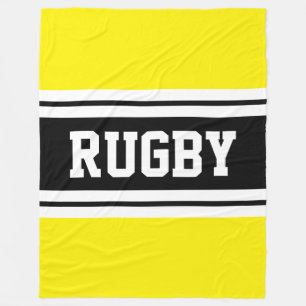 Couverture Polaire Rugby Athletic Bright Jaune Black Racing Stripes