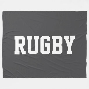 Couverture Polaire RUGBY Sportif Texte Blanc Athlétique Sur Gris Prof